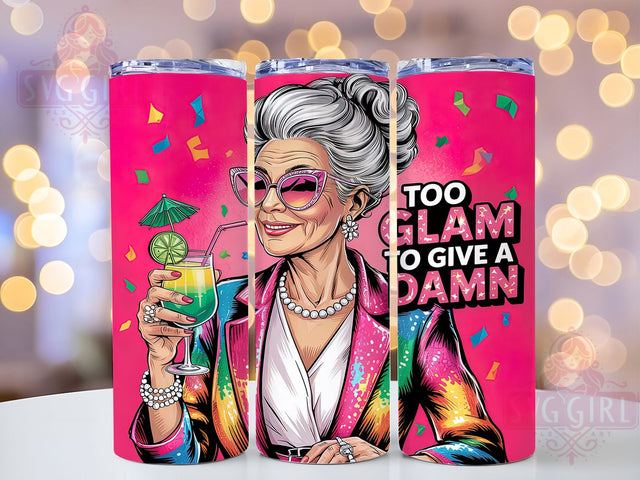 Sassy Glam Grandma Tumbler Wrap, Glam Grandma, Funny Tumbler Wrap, 20oz Tumbler Design, Sublimation Wrap, Grandma Gift, Too Glam Tumbler Sublimation SvggirlplusArt 