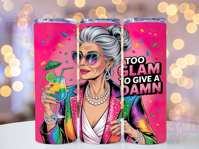 Sassy Glam Grandma Tumbler Wrap, Glam Grandma, Funny Tumbler Wrap, 20oz Tumbler Design, Sublimation Wrap, Grandma Gift, Too Glam Tumbler Sublimation SvggirlplusArt 