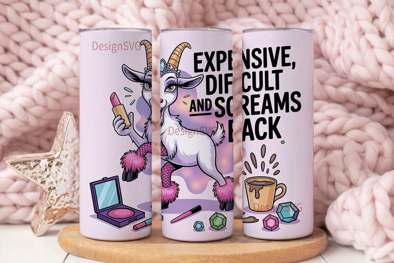 Sassy Goat Diva 20oz Tumbler Wrap Sublimation DesignSVG 