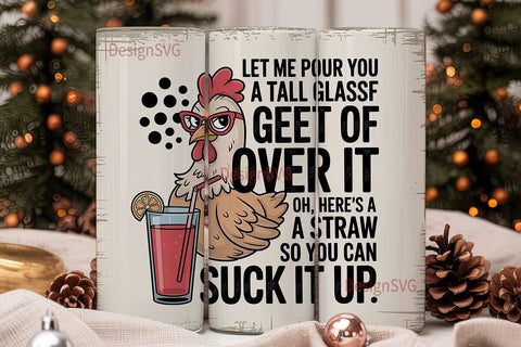 Sassy Hen Cocktail 20oz Tumbler Wrap Sublimation DesignSVG 