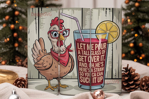 Sassy Hen Cocktail 20oz Tumbler Wrap Sublimation DesignSVG 