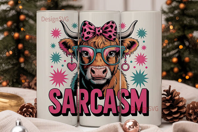 Sassy Highland Cow 20oz Tumbler Wrap Sublimation DesignSVG 