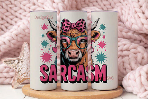 Sassy Highland Cow 20oz Tumbler Wrap Sublimation DesignSVG 