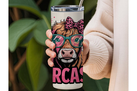 Sassy Highland Cow 20oz Tumbler Wrap Sublimation DesignSVG 