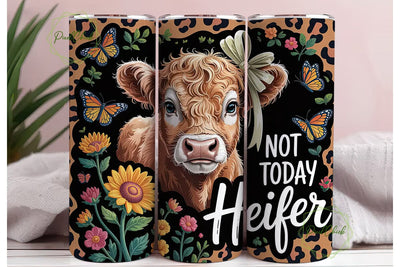 Sassy Highland Cow Tumbler Wrap PNG Sublimation PixelChick 