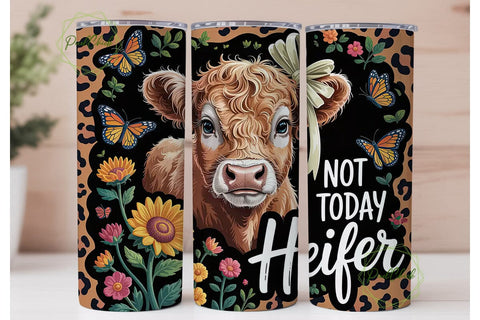 Sassy Highland Cow Tumbler Wrap PNG Sublimation PixelChick 