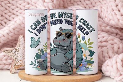 Sassy Hippo 20oz Tumbler Wrap Sublimation DesignSVG 