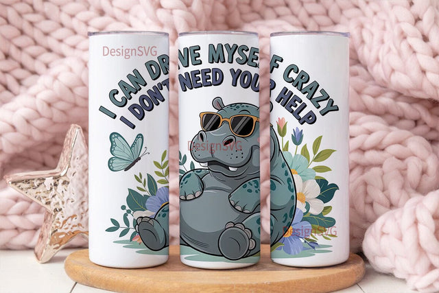 Sassy Hippo 20oz Tumbler Wrap Sublimation DesignSVG 
