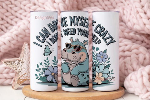 Sassy Hippo 20oz Tumbler Wrap Sublimation DesignSVG 