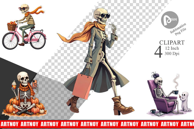 Sassy Lady Bones Clipart Sublimation artnoy 