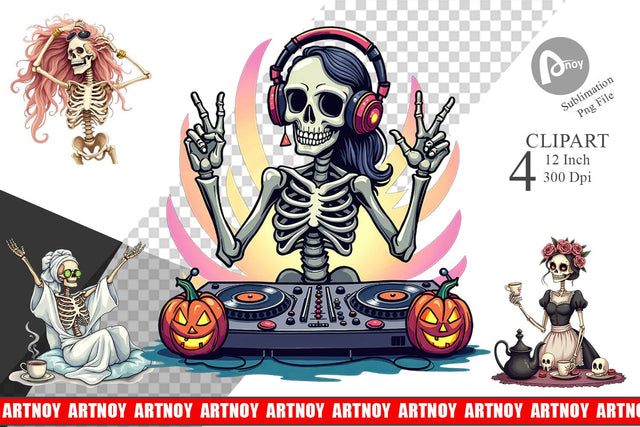 Sassy Lady Bones Clipart Sublimation artnoy 