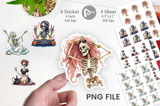 Sassy Lady Bones Sticker Sublimation artnoy 