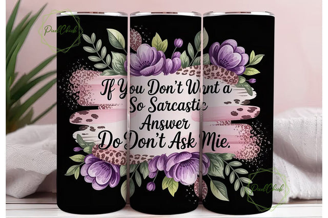 Sassy Leopard & Floral 20oz Tumbler Wrap Sublimation PixelChick 