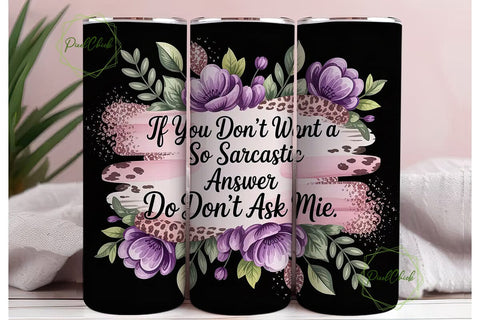 Sassy Leopard & Floral 20oz Tumbler Wrap Sublimation PixelChick 