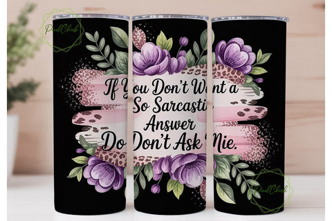 Sassy Leopard & Floral 20oz Tumbler Wrap Sublimation PixelChick 