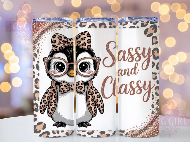 Sassy Leopard Penguin Tumbler Wrap, Leopard Print Penguin, Sassy Penguin Design, Classy Animal Tumbler, Winter Animal Sublimation, 20oz Tumbler Template, Funny Penguin Gift Sublimation SvggirlplusArt 
