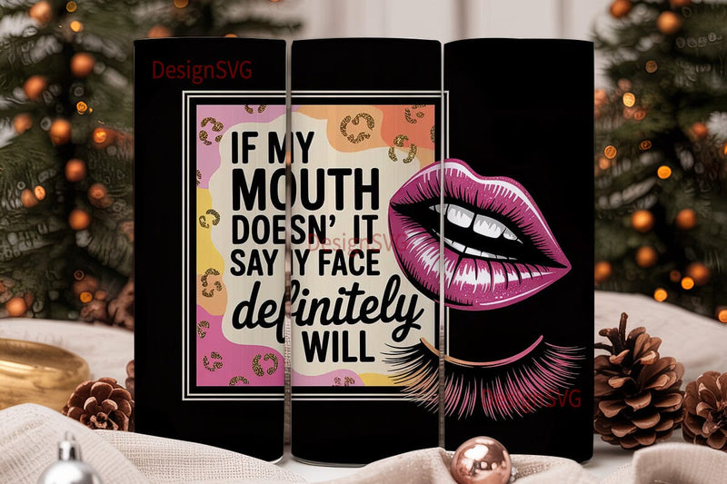 Sassy Lips 20oz Tumbler Wrap Sublimation DesignSVG 
