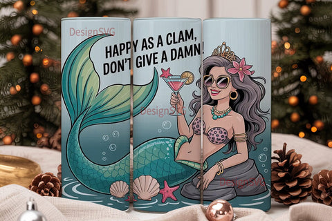 Sassy Mermaid Tumbler Wrap Sublimation DesignSVG 