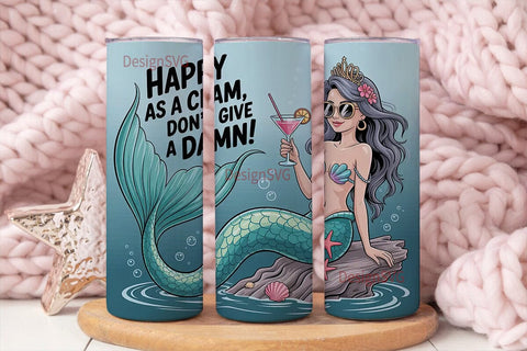 Sassy Mermaid Tumbler Wrap Sublimation DesignSVG 