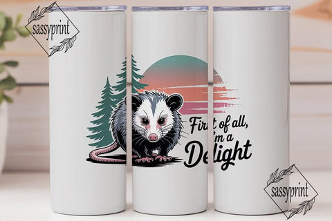 Sassy Opossum 20oz Tumbler Wrap Sublimation sassyprint 