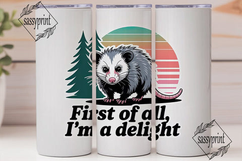 Sassy Opossum 20oz Tumbler Wrap Sublimation sassyprint 