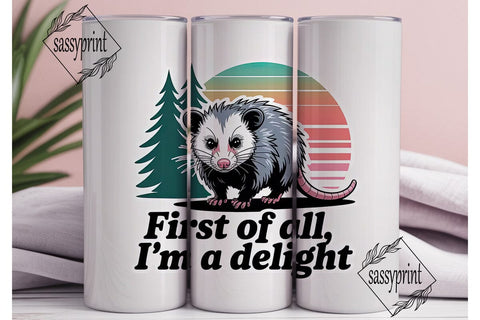 Sassy Opossum 20oz Tumbler Wrap Sublimation sassyprint 