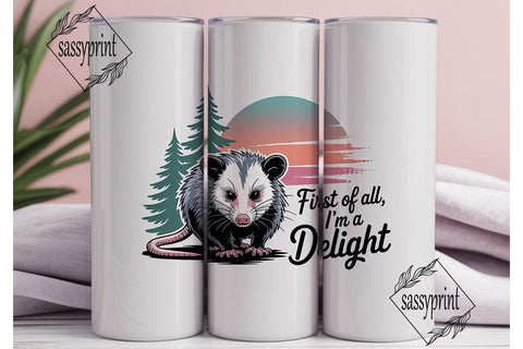 Sassy Opossum 20oz Tumbler Wrap Sublimation sassyprint 