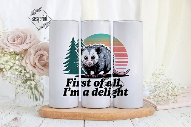 Sassy Opossum 20oz Tumbler Wrap Sublimation sassyprint 