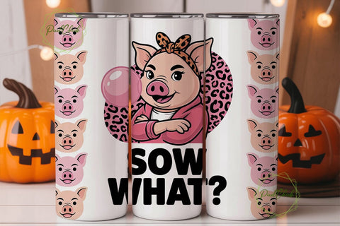 Sassy Pig 20oz Tumbler Wrap Sublimation PixelChick 