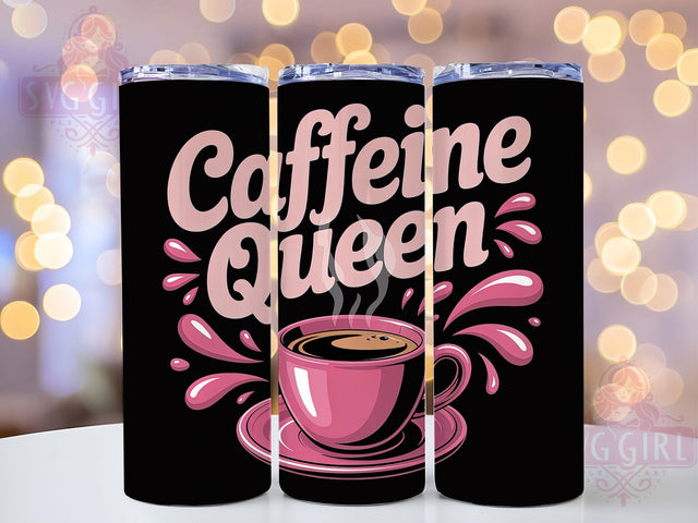 Sassy Pink Caffeine Queen Tumbler, Caffeine Queen Wrap, 20oz Tumbler Sublimation, Funny Espresso Design, Sassy Coffee Lover Tumbler, Humor Brew Wrap, Girly Java Sublimation Sublimation SvggirlplusArt 
