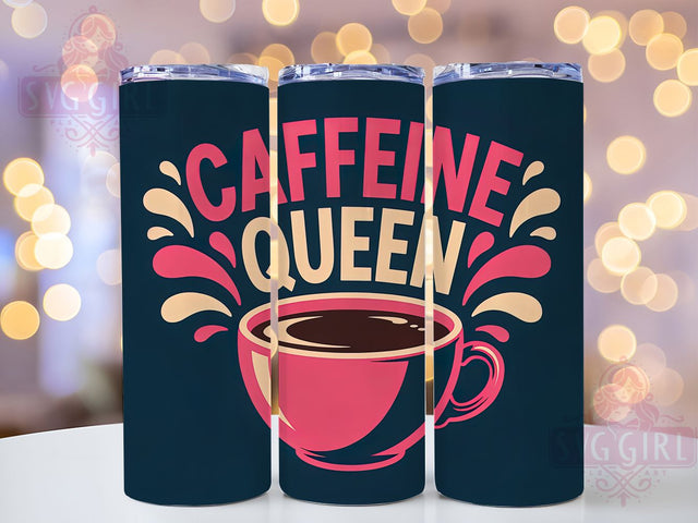 Sassy Pink Caffeine Queen Tumbler, Caffeine Queen Wrap, 20oz Tumbler Sublimation, Funny Espresso Design, Sassy Coffee Lover Tumbler, Humor Brew Wrap, Girly Java Sublimation Sublimation SvggirlplusArt 