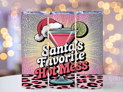 Sassy Pink Christmas Santa Tumbler, Pink Christmas Wrap, Trendy Holiday Drink Sublimation, Funny Festive Cup, 20Oz Skinny Tumbler Wrap, Sassy Christmas Mug, Girly Holiday Design Sublimation SvggirlplusArt 