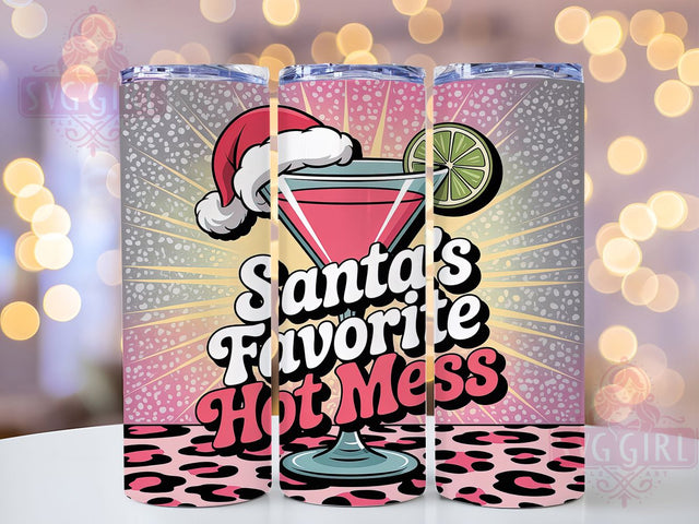 Sassy Pink Christmas Santa Tumbler, Pink Christmas Wrap, Trendy Holiday Drink Sublimation, Funny Festive Cup, 20Oz Skinny Tumbler Wrap, Sassy Christmas Mug, Girly Holiday Design Sublimation SvggirlplusArt 