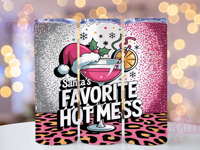 Sassy Pink Christmas Santa Tumbler, Pink Christmas Wrap, Trendy Holiday Drink Sublimation, Funny Festive Cup, 20Oz Skinny Tumbler Wrap, Sassy Christmas Mug, Girly Holiday Design Sublimation SvggirlplusArt 
