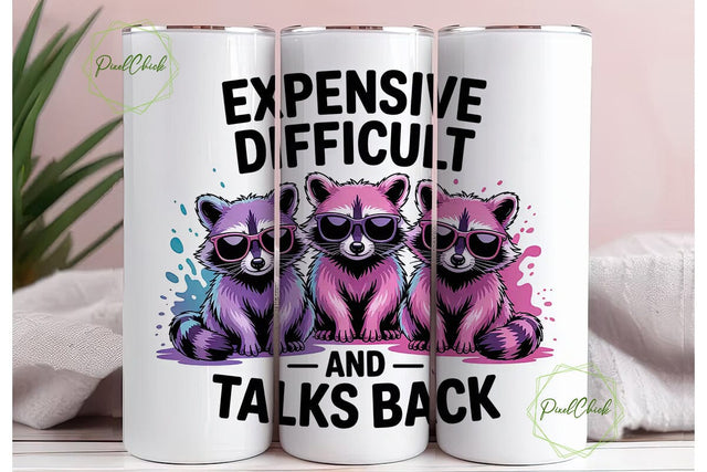 Sassy Raccoon 20oz Tumbler Wrap Sublimation PixelChick 