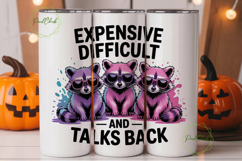 Sassy Raccoon 20oz Tumbler Wrap Sublimation PixelChick 