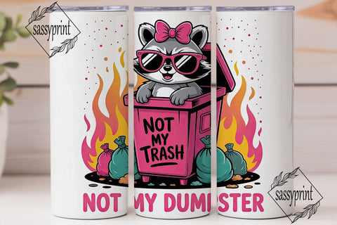 Sassy Raccoon Dumpster Fire 20oz Tumbler Sublimation sassyprint 