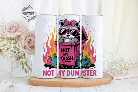Sassy Raccoon Dumpster Fire 20oz Tumbler Sublimation sassyprint 