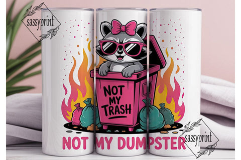 Sassy Raccoon Dumpster Fire 20oz Tumbler Sublimation sassyprint 