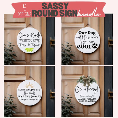 Sassy Round Sign Bundle SVG PNG - 4 Designs SVG So_Fontsy_VIP 