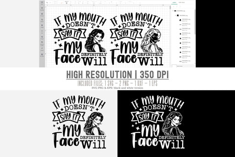 Sassy Sarcastic SVG - Let Your Face Do the Talking - Funny SVG Design SVG TonisArtStudio 