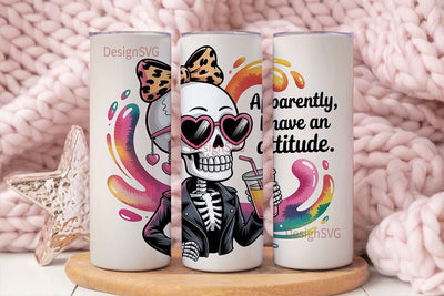Sassy Skeleton 20oz Tumbler Wrap Sublimation DesignSVG 