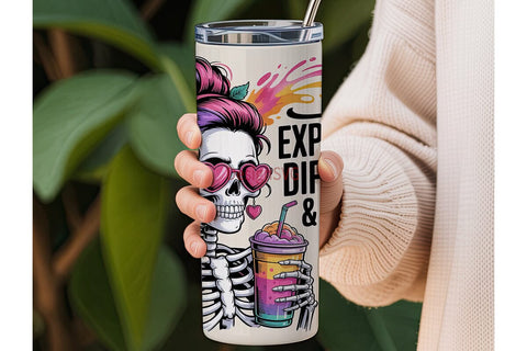 Sassy Skeleton 20oz Tumbler Wrap Sublimation DesignSVG 