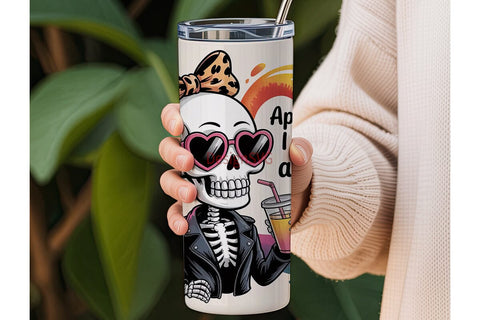 Sassy Skeleton 20oz Tumbler Wrap Sublimation DesignSVG 