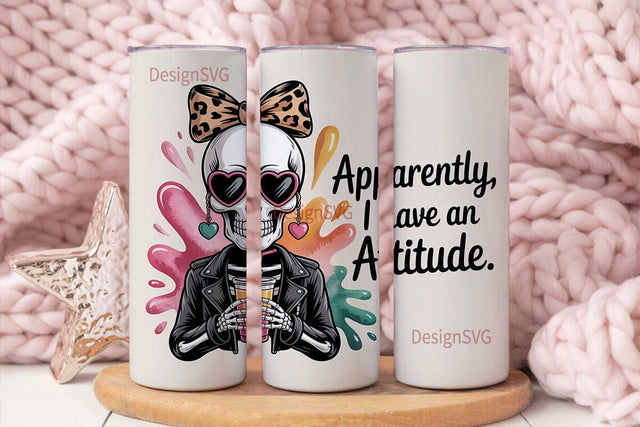 Sassy Skeleton 20oz Tumbler Wrap Sublimation DesignSVG 