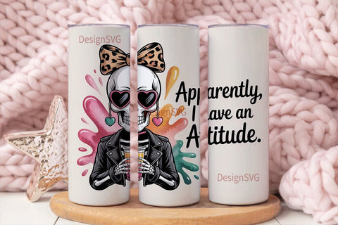 Sassy Skeleton 20oz Tumbler Wrap Sublimation DesignSVG 