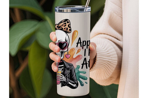 Sassy Skeleton 20oz Tumbler Wrap Sublimation DesignSVG 