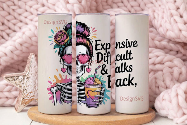 Sassy Skeleton 20oz Tumbler Wrap Sublimation DesignSVG 