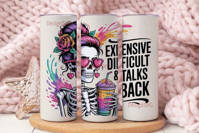 Sassy Skeleton 20oz Tumbler Wrap Sublimation DesignSVG 