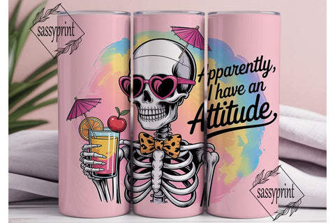 Sassy Skeleton Cocktail 20oz Tumbler Sublimation sassyprint 